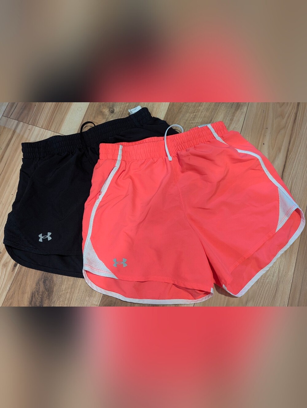 Under Armour Women’s Athletic Shorts - Black and Coral Pink